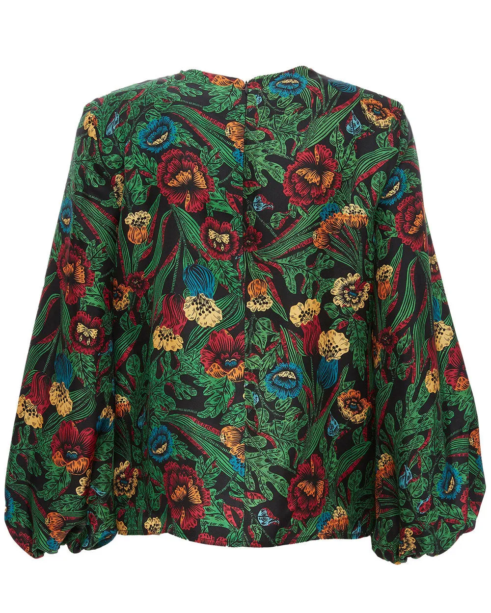 Night Garden Charming Top in Silk Twill