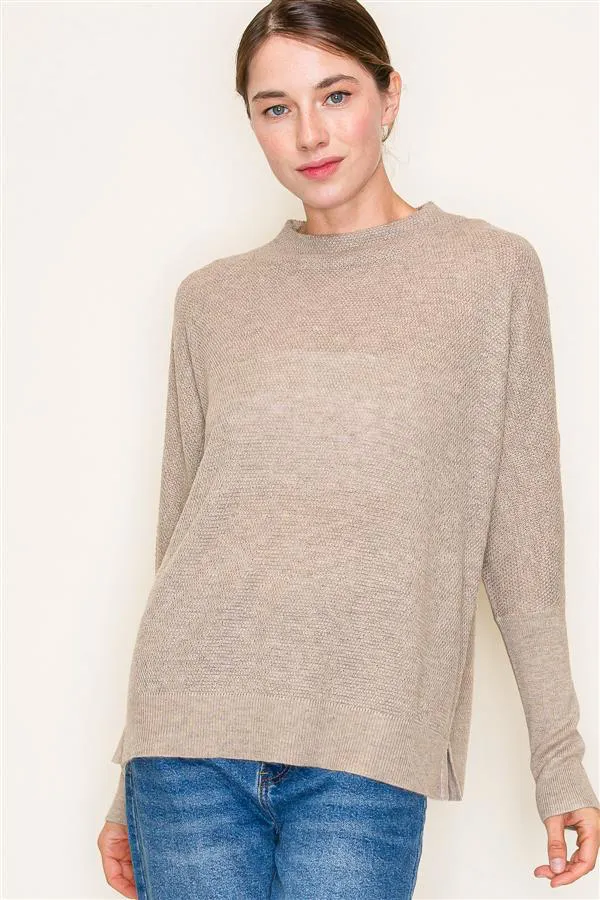 Oat Mini Waffle Mock Pullover