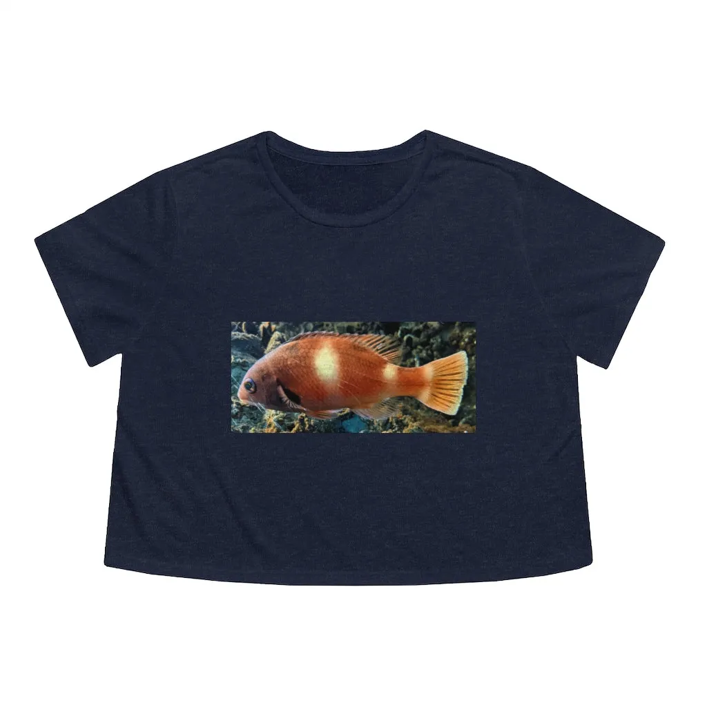 Oraqnge Fish Women's Flowy Cropped Tee