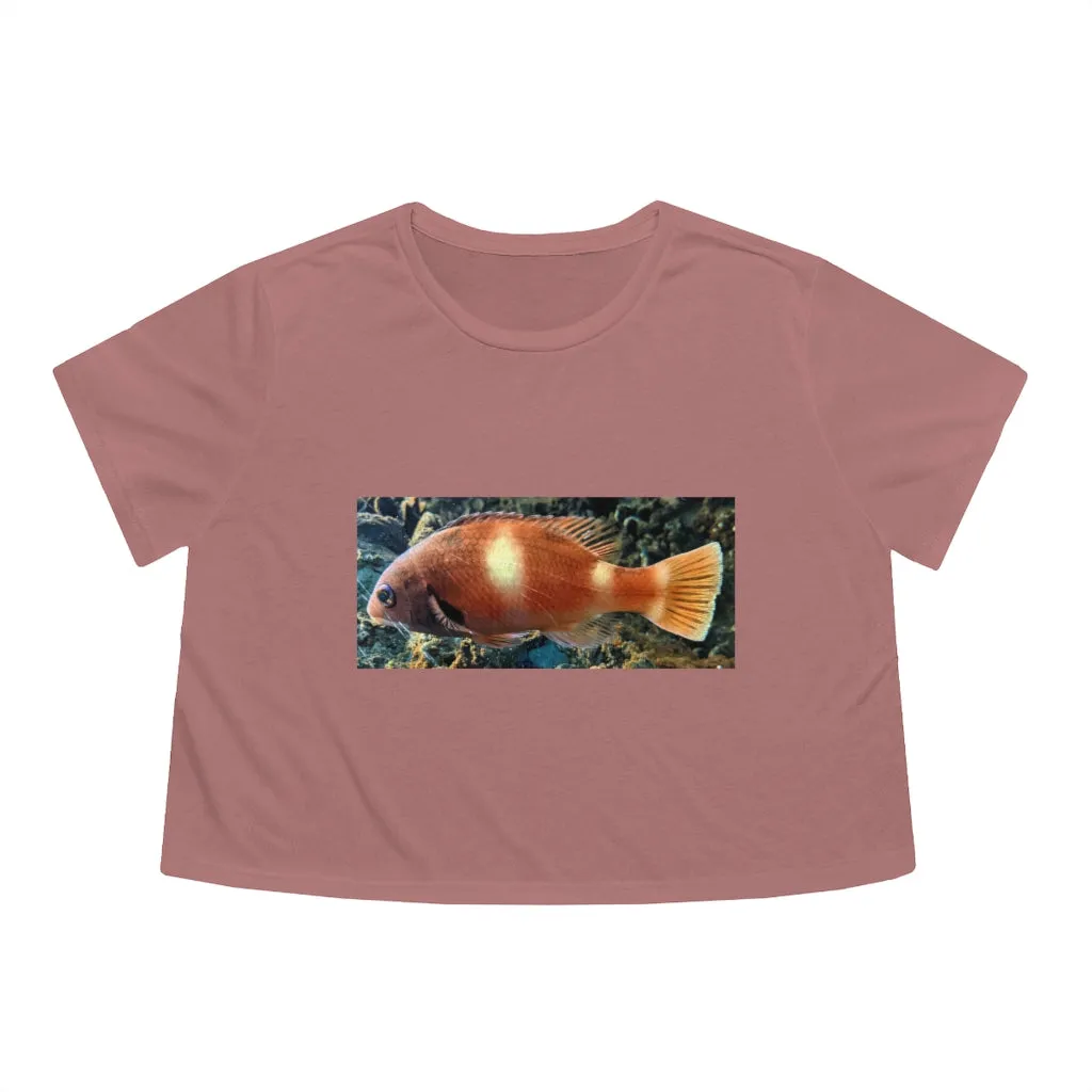 Oraqnge Fish Women's Flowy Cropped Tee