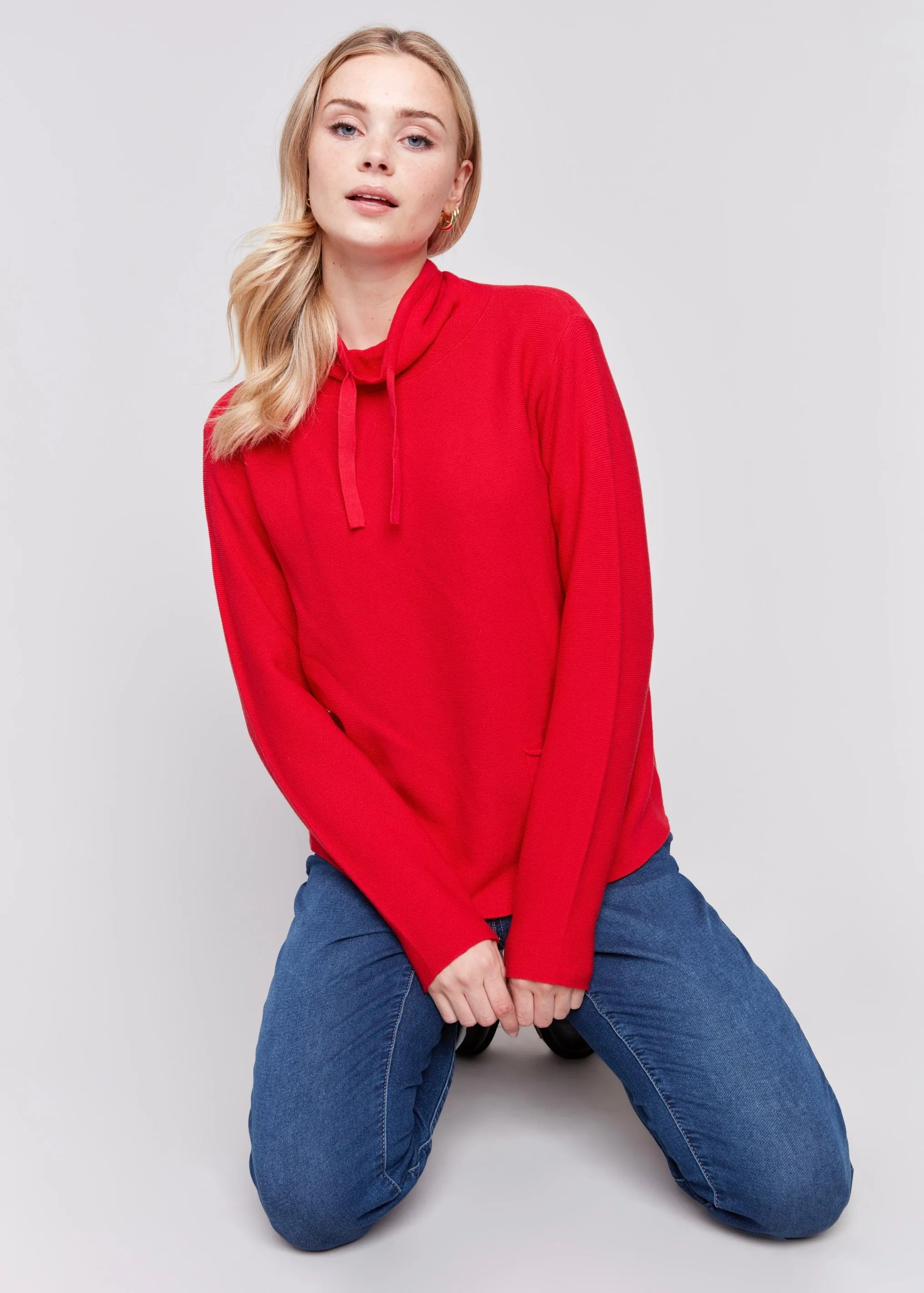 Ottoman Stitch Mock Neck Sweater