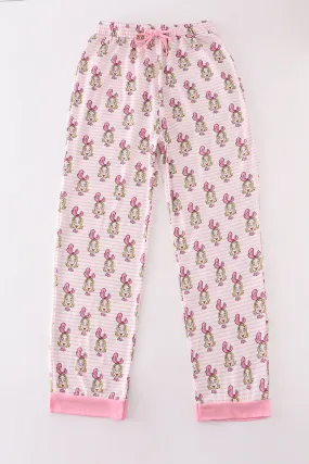 Pink stripe character mom pajamas pants