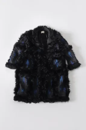 "BLUE NIGHT" FAUX FUR LONG COAT