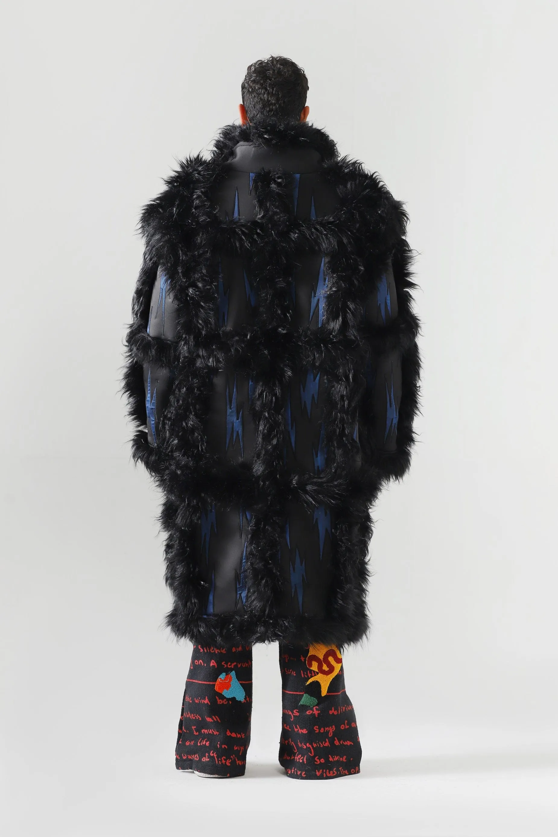 "BLUE NIGHT" FAUX FUR LONG COAT