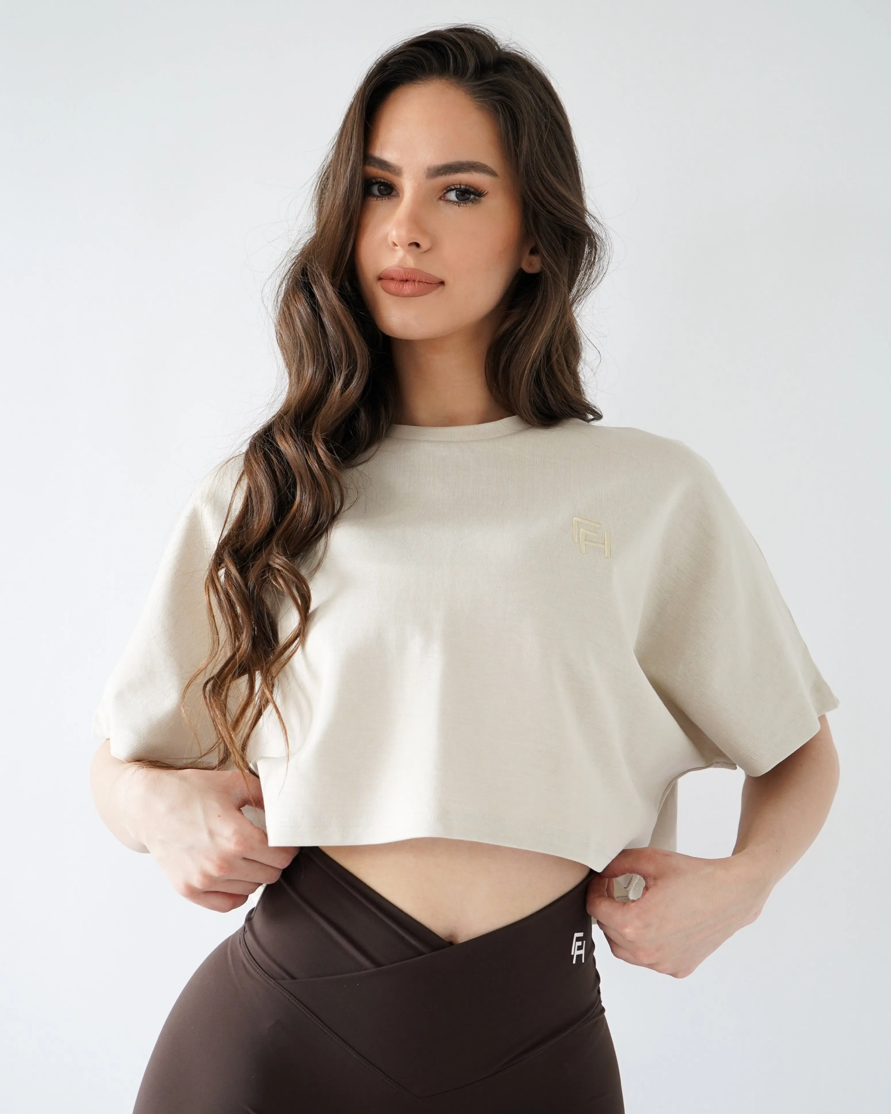 Relaxed Crop Top -  Oat