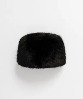 Russian Style Faux Fur Hat - Black