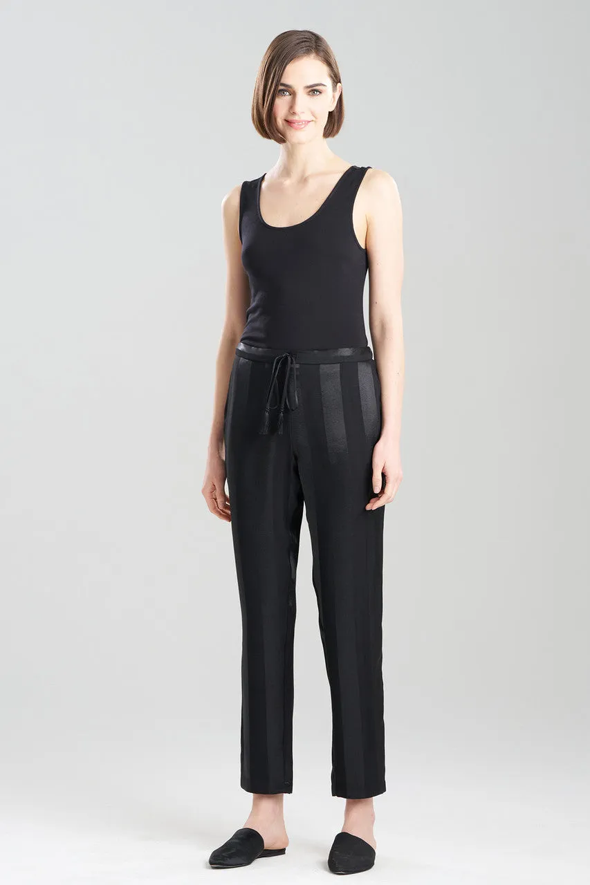 Satin Jacquard Stripe Pants