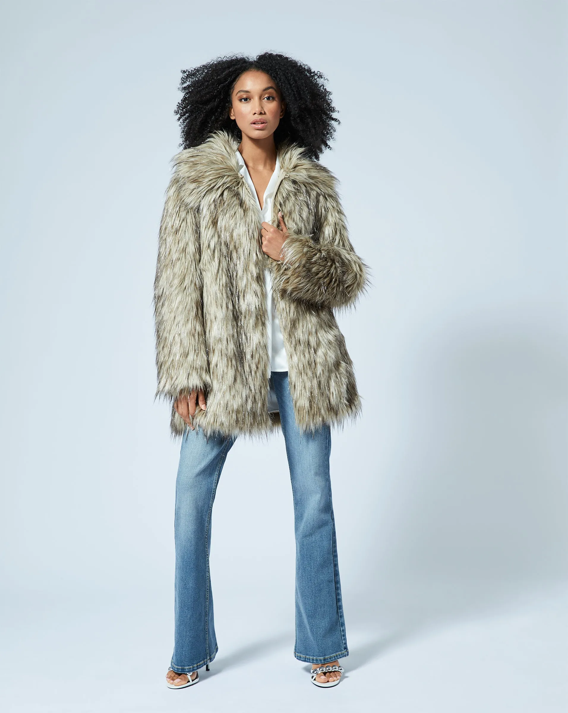 Shaggy Fox Faux Fur Coat