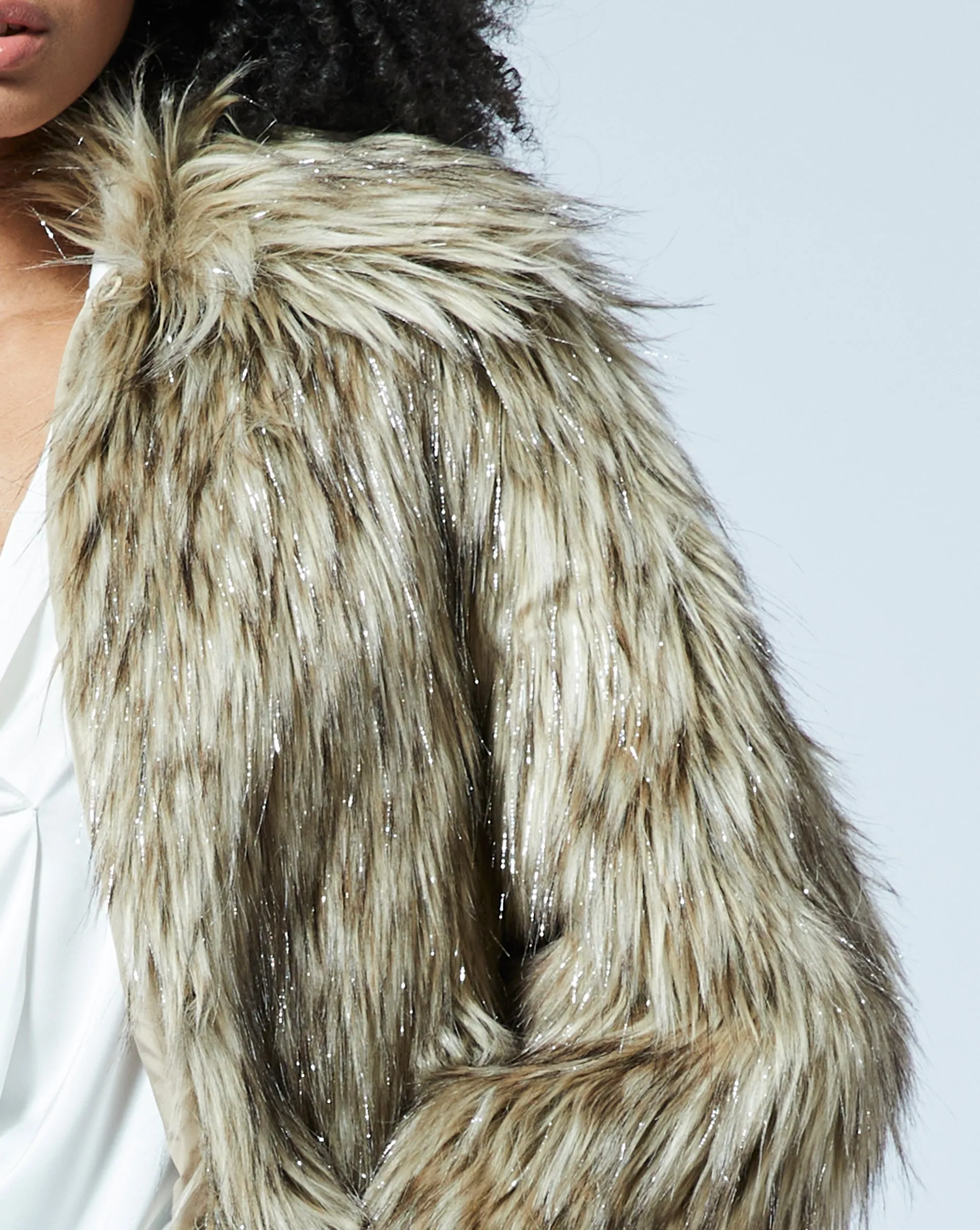 Shaggy Fox Faux Fur Coat