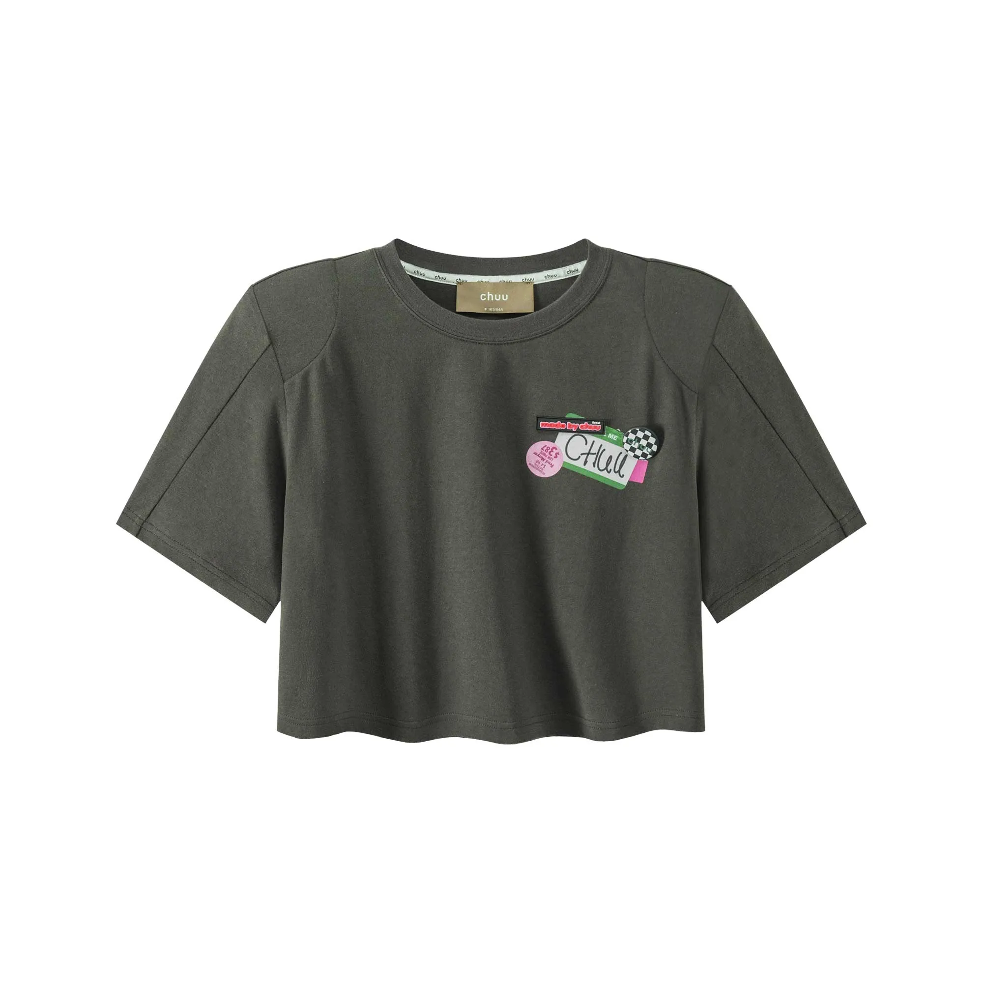 Shoulder Pad Cropped T-Shirt