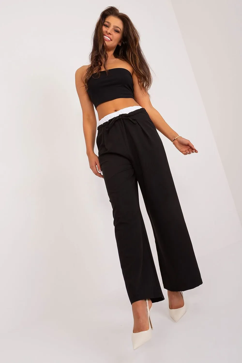 TEEK - Drawstring Palazzo Pocketed Trousers