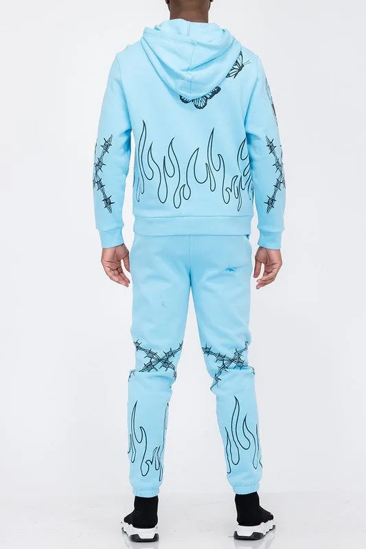 TEEK - Flame Hoodie Sweat Set