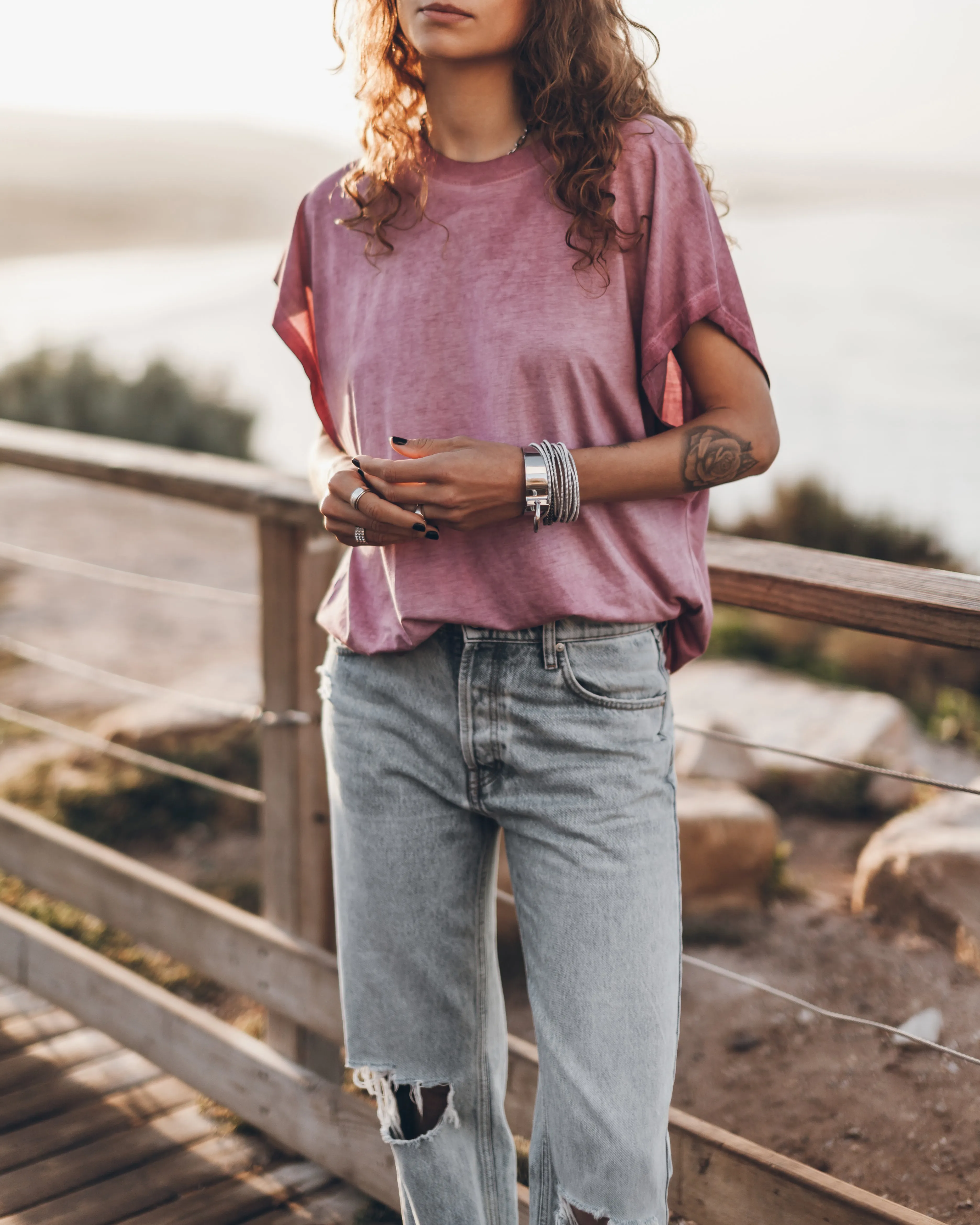 The Pink Faded Batwing T-Shirt