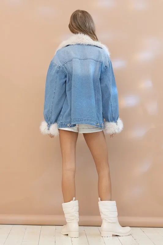 This One Is Fur You Faux Fur Denim Jacket