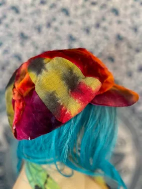 Tiedye Velvet Hat #8 (Extra Size)