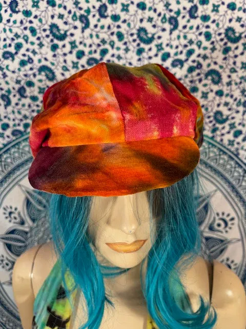 Tiedye Velvet Hat #8 (Extra Size)