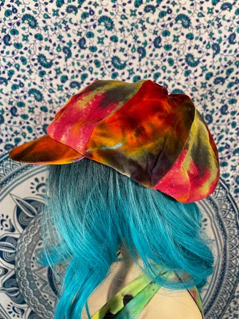 Tiedye Velvet Hat #8 (Extra Size)