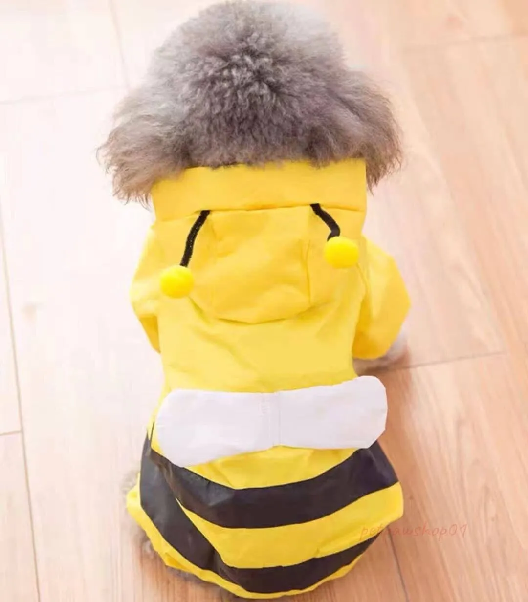 Waterproof Dog Raincoat Bee Style