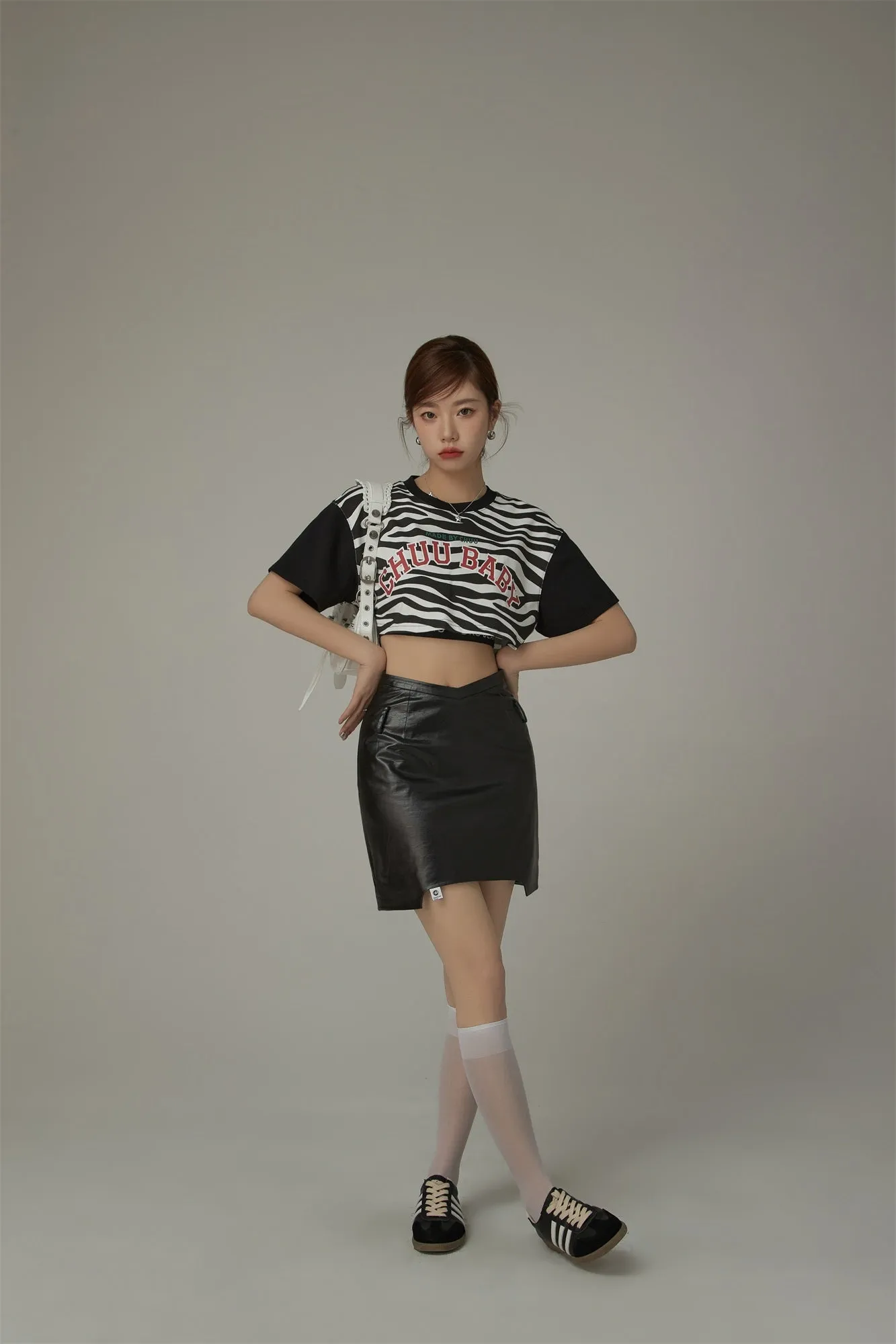 Zebra Contrast Cropped T-Shirt